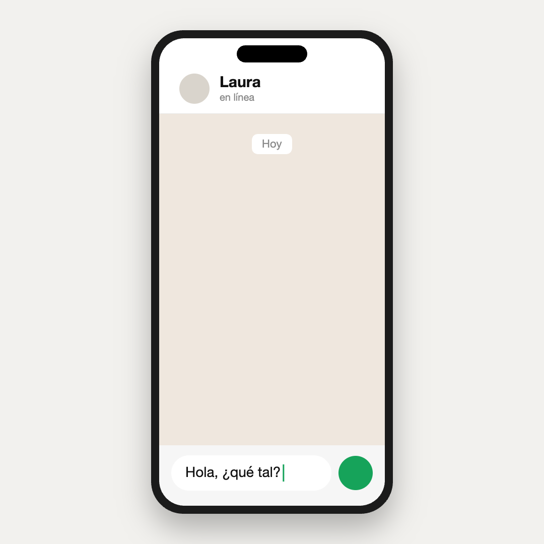 Chat vacío: Hola, ¿qué tal?